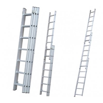 2020hot sale on  Aluminium 3 section ladders 3*7 3*8 3*9 3*10 3*11 3*12steps extension step ladder