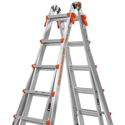 22-Foot Multipurpose Telescopic 330-Pound Duty Rating/Popular Type Portable Design Step Folding Ladders