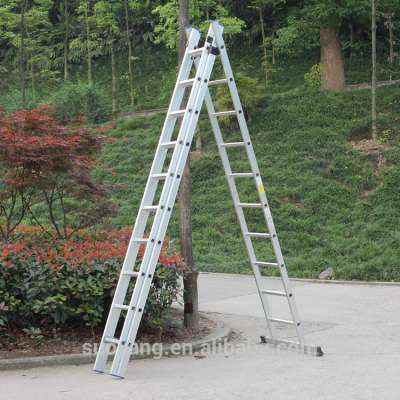 3 section industry aluminium 3*7 ladder with SGS/EN131