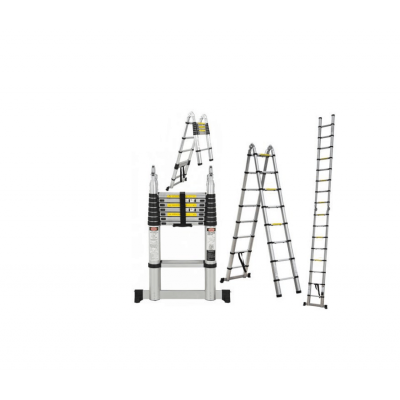 Double Sided Telescopic Aluminium Ladder With Hinge Folding