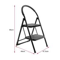 Folding Skillful Manufacture Safe Steel Two Step Ladder Steel Foldable Step Stool